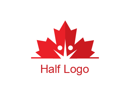 negative spacing people icon in dried leaf