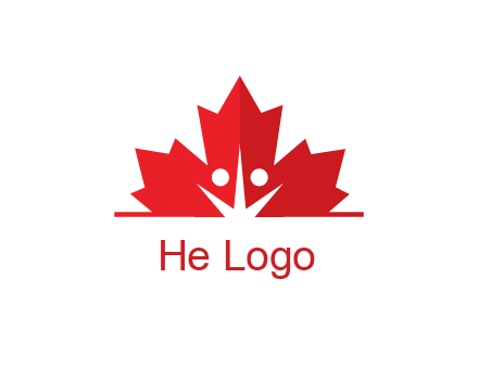 negative spacing people icon in dried leaf