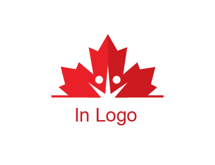 negative spacing people icon in dried leaf