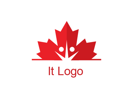 negative spacing people icon in dried leaf