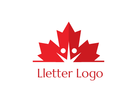negative spacing people icon in dried leaf