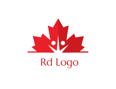 negative spacing people icon in dried leaf