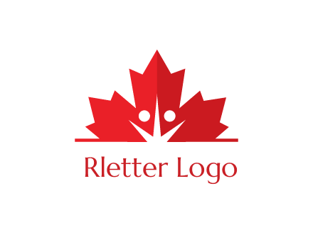 negative spacing people icon in dried leaf