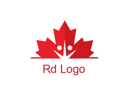 negative spacing people icon in dried leaf
