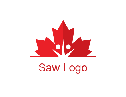 negative spacing people icon in dried leaf