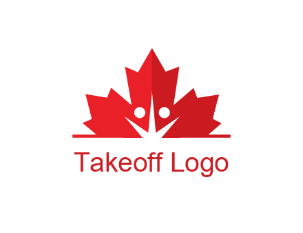 negative spacing people icon in dried leaf
