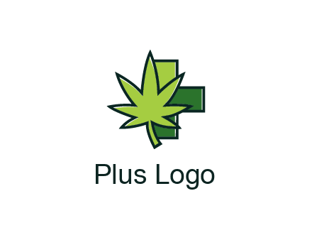 first aid sign behind marijuana leaf