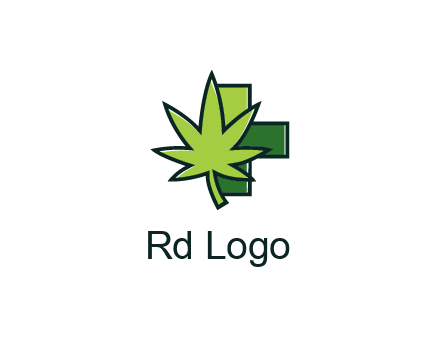 first aid sign behind marijuana leaf