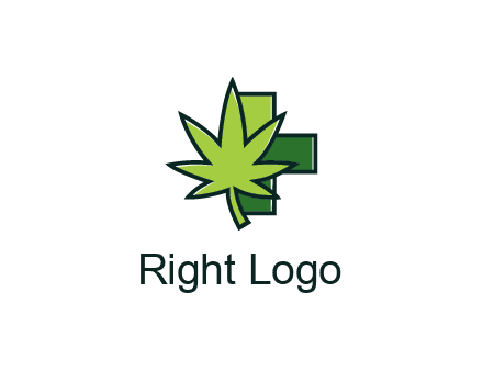 first aid sign behind marijuana leaf