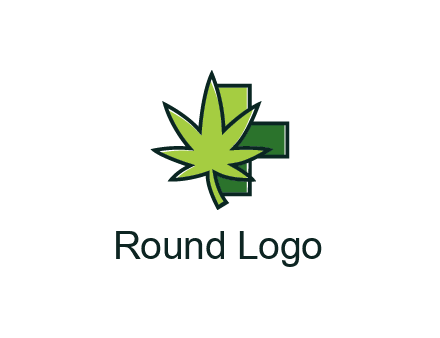 first aid sign behind marijuana leaf
