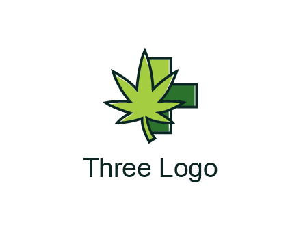 first aid sign behind marijuana leaf