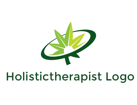 marijuana leaf in swoosh leaf