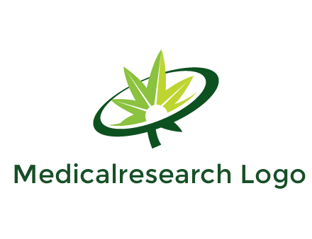 marijuana leaf in swoosh leaf