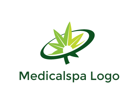 marijuana leaf in swoosh leaf