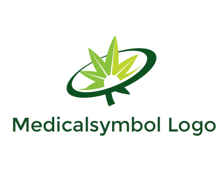 marijuana leaf in swoosh leaf