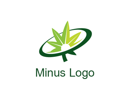 marijuana leaf in swoosh leaf