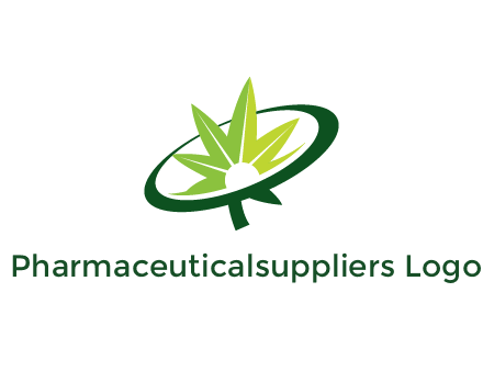 marijuana leaf in swoosh leaf