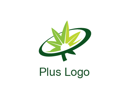 marijuana leaf in swoosh leaf