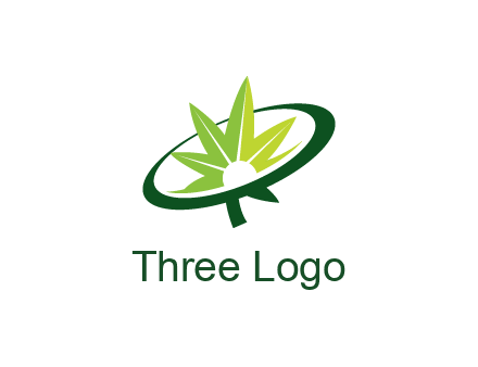 marijuana leaf in swoosh leaf