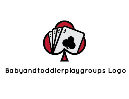 playing cards in spade logo