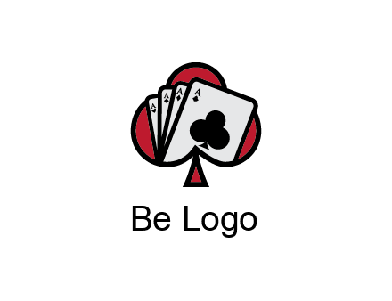 playing cards in spade logo