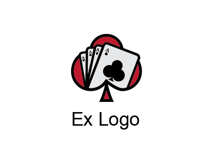 playing cards in spade logo