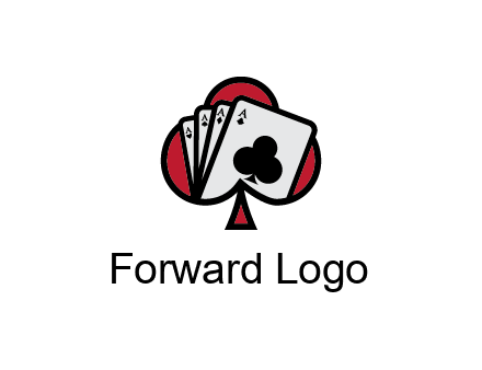 playing cards in spade logo