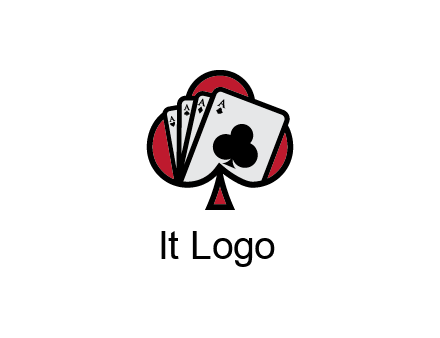 playing cards in spade logo