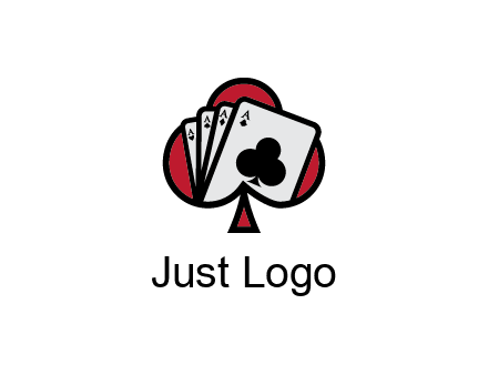 playing cards in spade logo