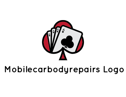playing cards in spade logo