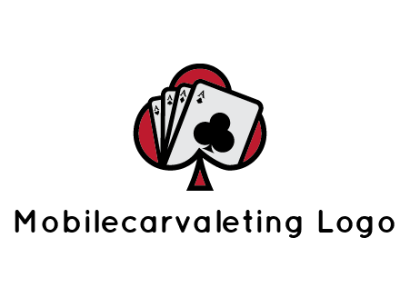 playing cards in spade logo