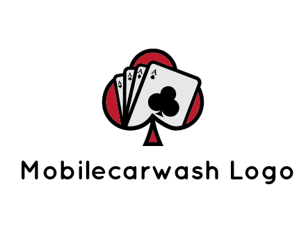 playing cards in spade logo