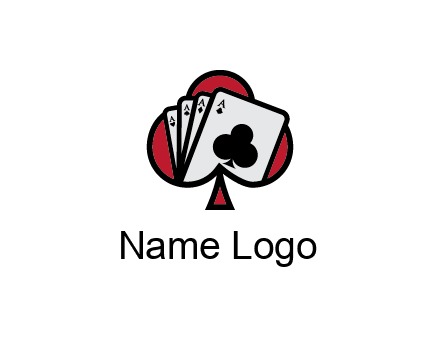 playing cards in spade logo