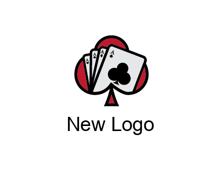 playing cards in spade logo