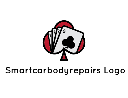 playing cards in spade logo