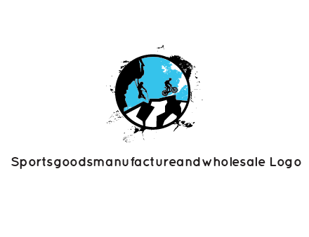 mountain biking and climber in circle