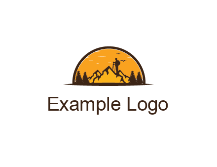 camper standing on the mountain in half circle