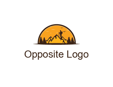camper standing on the mountain in half circle