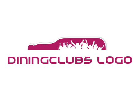 crowd dancing inside wine bottle symbol