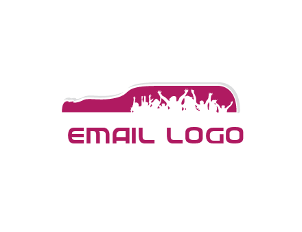 crowd dancing inside wine bottle symbol