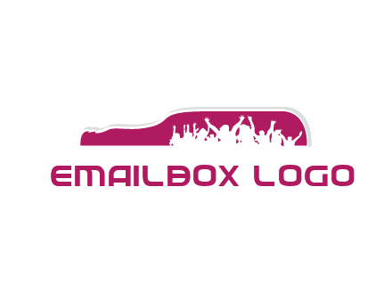 crowd dancing inside wine bottle symbol