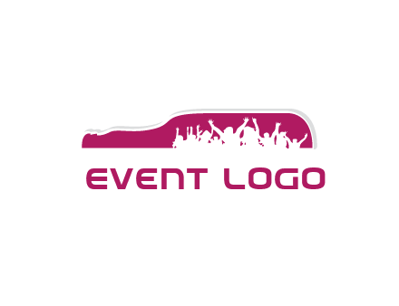 crowd dancing inside wine bottle symbol