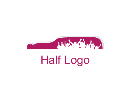 crowd dancing inside wine bottle symbol