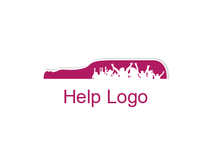 crowd dancing inside wine bottle symbol