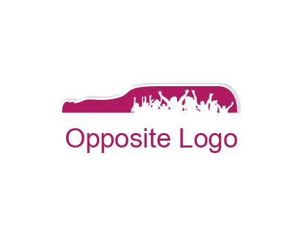 crowd dancing inside wine bottle symbol