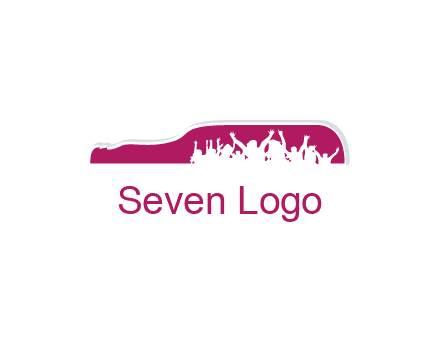 crowd dancing inside wine bottle symbol