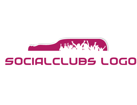 crowd dancing inside wine bottle symbol