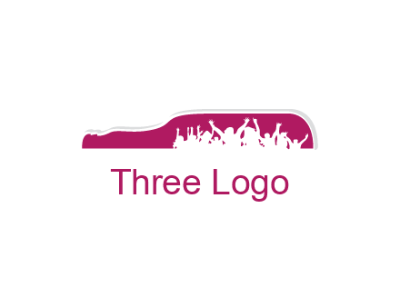 crowd dancing inside wine bottle symbol