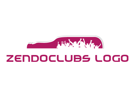 crowd dancing inside wine bottle symbol