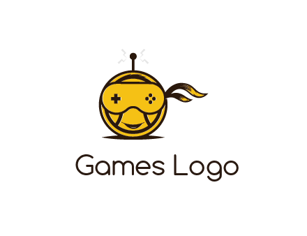 gaming controller forming face with the circle